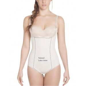 NEW SILUETS slimming braless classic panty body shaper with latex in beige